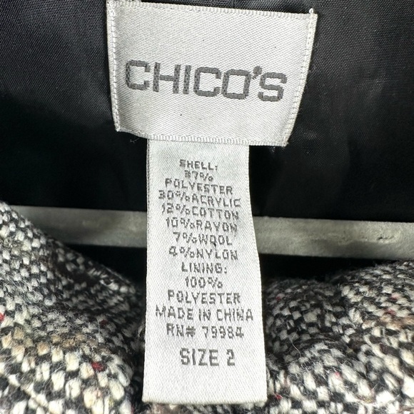 Chicos Sz 2 US 12 Large Jacket Textured Shacket Blazer Brown Wool Blend - Picture 6 of 9